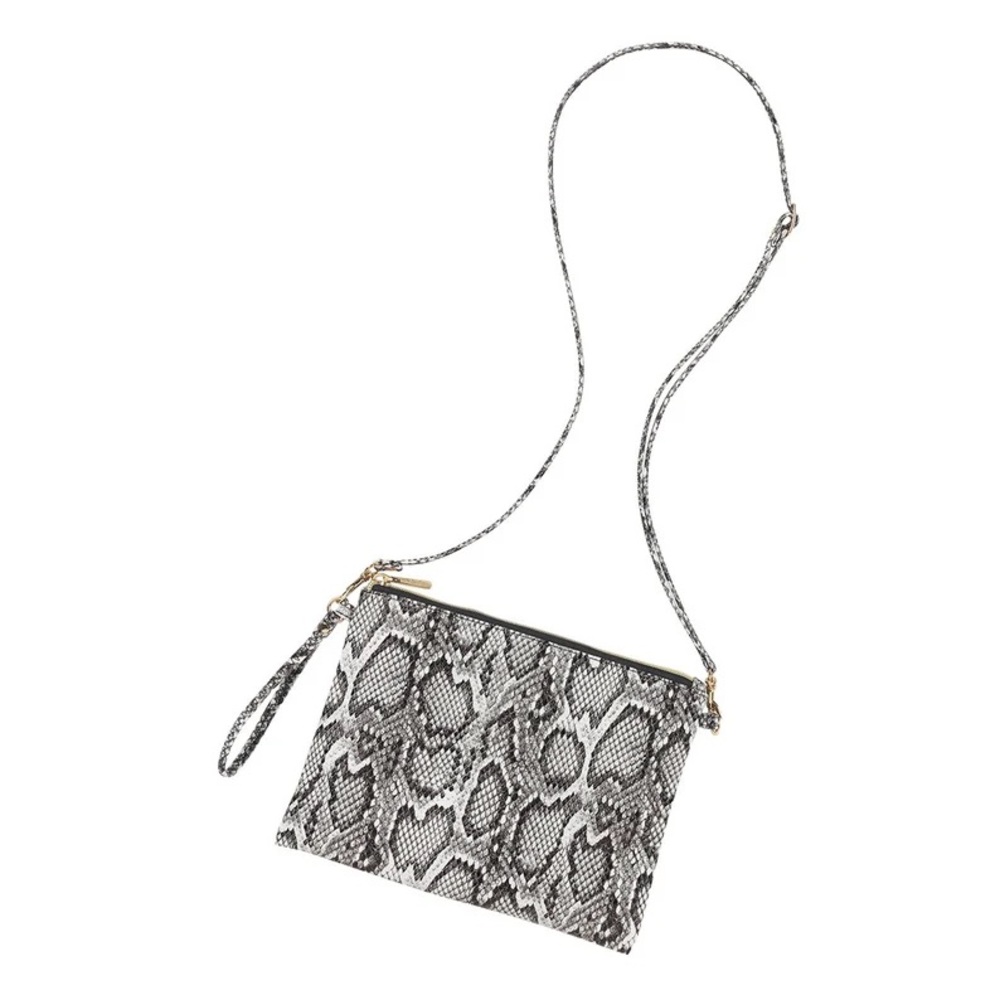 Viv & Lou - NWT Vegan Leather Crossbody Purse (removable strap) - Snakeskin